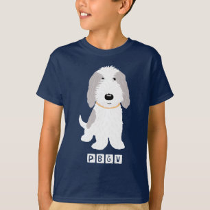 Niedlicher grauer u. weißer PBGV T-Shirt