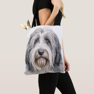 NIEDLICHER, Grauer und WEISSER BARTEHUND Tasche
