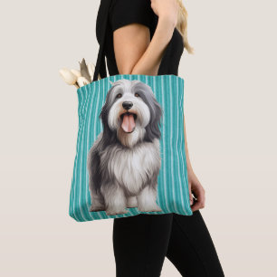 NIEDLICHER, Grauer und WEISSER BARTEHUND Tasche