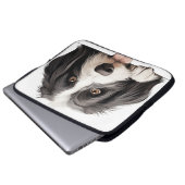 NIEDLICHER Grauer und WEISSER BARTELEHUND Laptopschutzhülle (Vorne Knopf)