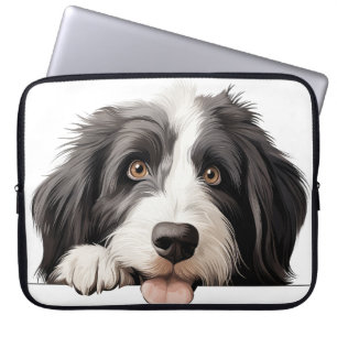 NIEDLICHER Grauer und WEISSER BARTELEHUND Laptopschutzhülle