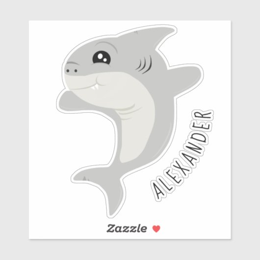 Niedlicher Grauhai Aufkleber (Blatt)