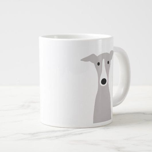 Niedlicher Grauhund, italienischer Grauhund oder W Jumbo-Tasse (Vorderseite Rechts)