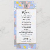 Niedlicher Grauweißer Elefantenmousse Menükarte (Vorne/Hinten)