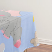 Niedlicher Grauweißer Elefantenmousse Tischdecke (Beispiel)