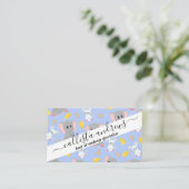 Niedlicher Grauweißer Elefantenmousse Visitenkarte (Stehend Vorderseite)