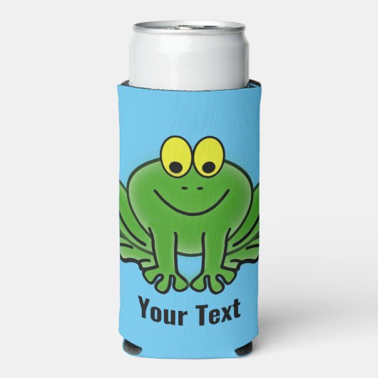 Niedlicher Green Frog Design Seltzer kann kühler w Selters Dosenkühler (Seltzer Vorderseite)