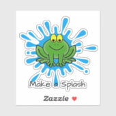 Niedlicher Green Frog Splash Design kundenspezifis Aufkleber (Blatt)