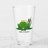 Niedlicher Green Frosch Design Glass Tumbler (Vorderseite)