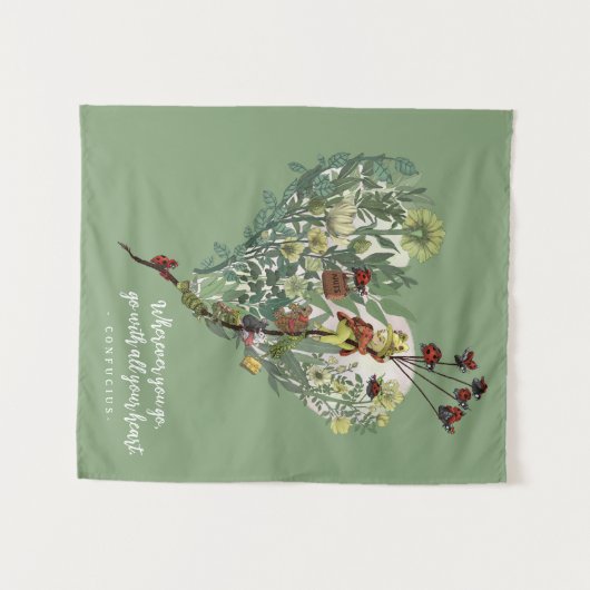 Niedlicher Green Lady Bug Inspirierend Adventure Z Wandteppich (Vorderseite (Horizontal))