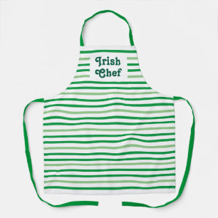 Niedlicher Green Strip Irish Koch St Patricks Day Schürze