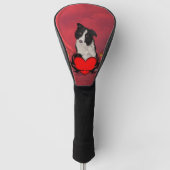Niedlicher Grenzcollie Golf Headcover (Vorderseite)