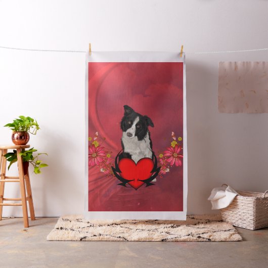 Niedlicher Grenzcollie Stoff (Beispiel)