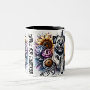 Niedlicher Grenzstreifen Zweifarbige Tasse