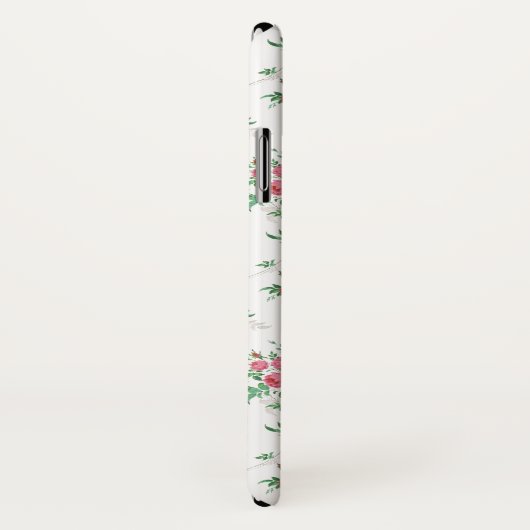 Niedlicher, griechisch-rosa Rosen-weißer Hintergru Case-Mate iPhone Hülle (Hinten/Rechts)