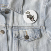 Niedlicher griechischer Cartoon Raccoon Button (Beispiel)