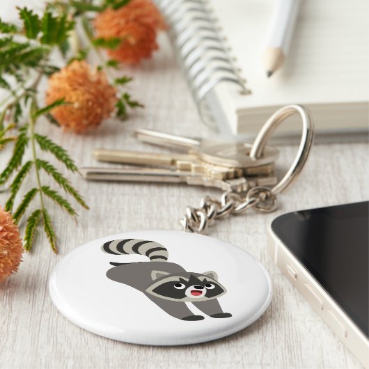 Niedlicher griechischer Cartoon Raccoon Schlüsselanhänger (Seite)