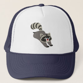 Niedlicher griechischer Cartoon Raccoon Truckerkappe