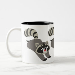 Niedlicher griechischer Cartoon Raccoon Zweifarbige Tasse