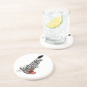 Niedlicher griechischer Cartoon Zebra Untersetzer (Seite)