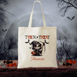 Niedlicher Grim Sensenmann Kid's Trick oder Treat  Tragetasche<br><div class="desc">Niedlicher grimmiger Sensenmann und Fledermäuse "Trick or Treat" Design.</div>