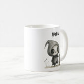 Niedlicher Grim Sensenmann Personalisierte Hallowe Kaffeetasse (VorderseiteRechts)