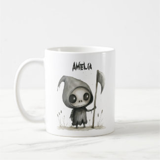 Niedlicher Grim Sensenmann Personalisierte Hallowe Kaffeetasse