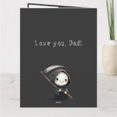 Niedlicher grimmiger Sensenmann 3 Foto Collage Vat Karte (Rückseite)