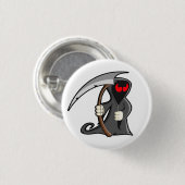 Niedlicher grimmiger Sensenmann Halloween Freundli Button (Vorne & Hinten)