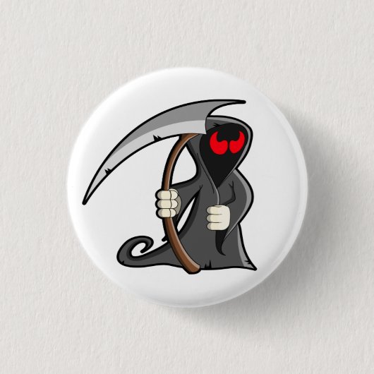 Niedlicher grimmiger Sensenmann Halloween Freundli Button (Vorderseite)
