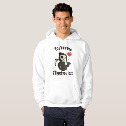 Niedlicher grimmiger Sensenmann mit romantischem H Hoodie (Vorne ganz)