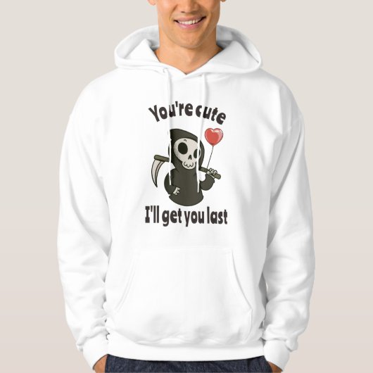 Niedlicher grimmiger Sensenmann mit romantischem H Hoodie (Vorderseite)