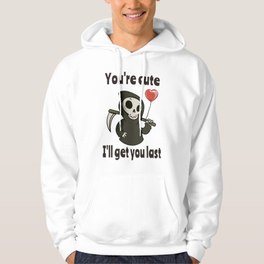 Niedlicher grimmiger Sensenmann mit romantischem H Hoodie (Vorderseite)