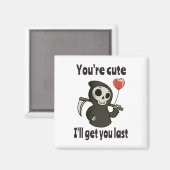 Niedlicher grimmiger Sensenmann mit romantischem H Magnet (Vorderseite/Rückseite)