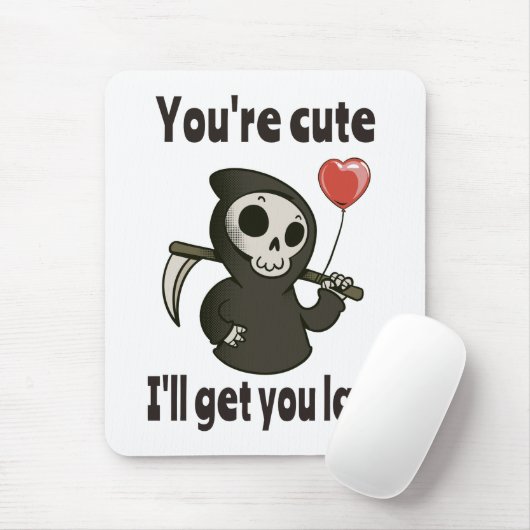 Niedlicher grimmiger Sensenmann mit romantischem H Mousepad (Mit Mouse)