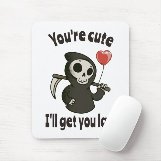 Niedlicher grimmiger Sensenmann mit romantischem H Mousepad (Mit Mouse)