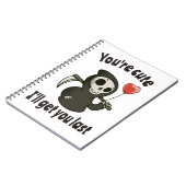 Niedlicher grimmiger Sensenmann mit romantischem H Notizblock (Linke Seite)