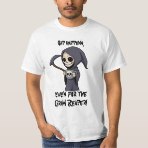 Niedlicher grimmiger Sensenmann mit Skull Tasse Ca T-Shirt