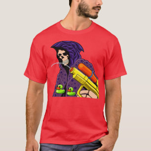 niedlicher grimmiger Sensenmann mit Wasserenteich T-Shirt