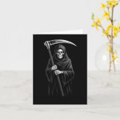 Niedlicher grimmiger Sensenmann Spooky Grave Candy Karte (Gelbe Blume)