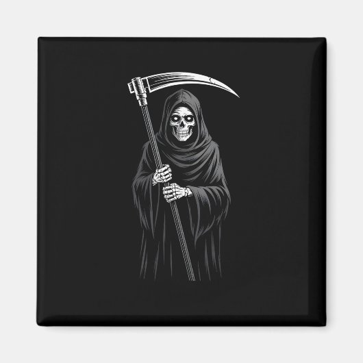 Niedlicher grimmiger Sensenmann Spooky Grave Candy Magnet (Vorne)