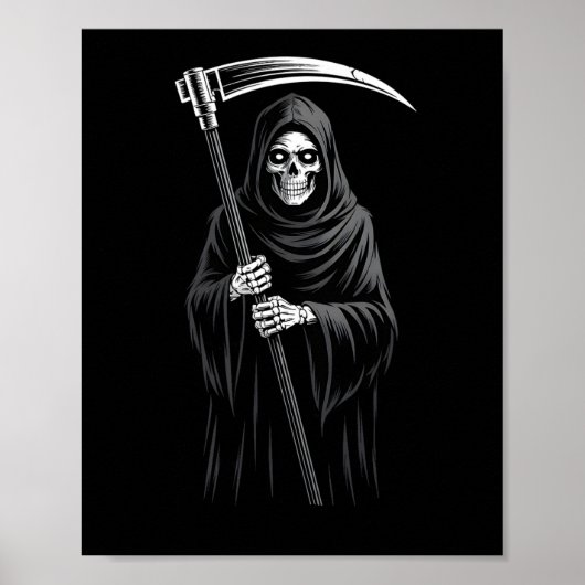 Niedlicher grimmiger Sensenmann Spooky Grave Candy Poster (Vorne)