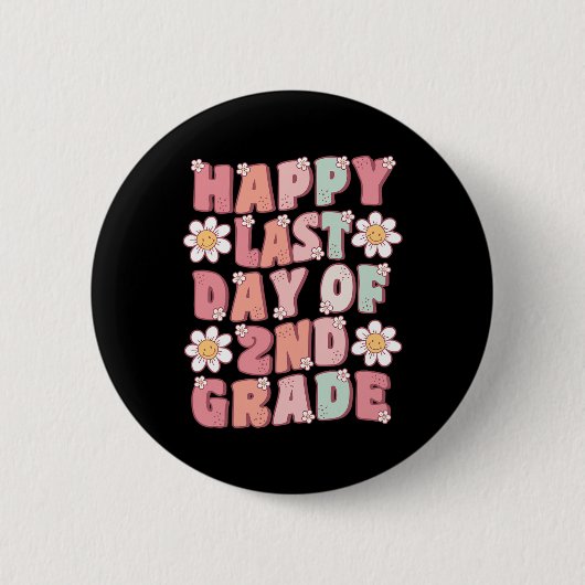 Niedlicher Groovy Tee zweiter Klasse Button (Vorderseite)