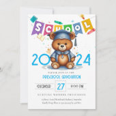 Niedlicher Großbär Kindergarten Abschluss Einladun Einladung (Vorderseite)