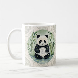 Niedlicher großer Chubby-Panda in einer Lotus-Pose Kaffeetasse