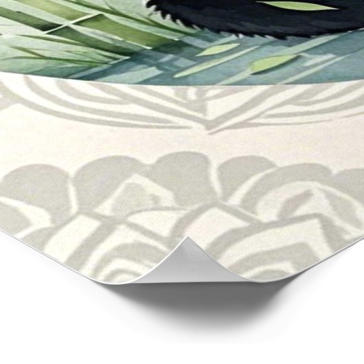 Niedlicher großer Chubby-Panda in einer Lotus-Pose Poster (Ecke)