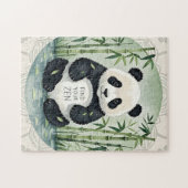 Niedlicher großer Chubby-Panda in einer Lotus-Pose Puzzle (Horizontal)