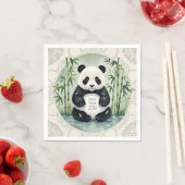 Niedlicher großer Chubby-Panda in einer Lotus-Pose Serviette (Beispiel)