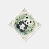 Niedlicher großer Chubby-Panda in einer Lotus-Pose Serviette (Ecke)