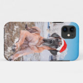 Niedlicher Großer Däne Hund sitzend im Schneehuhhu Case-Mate iPhone Hülle (Rückseite (Horizontal))